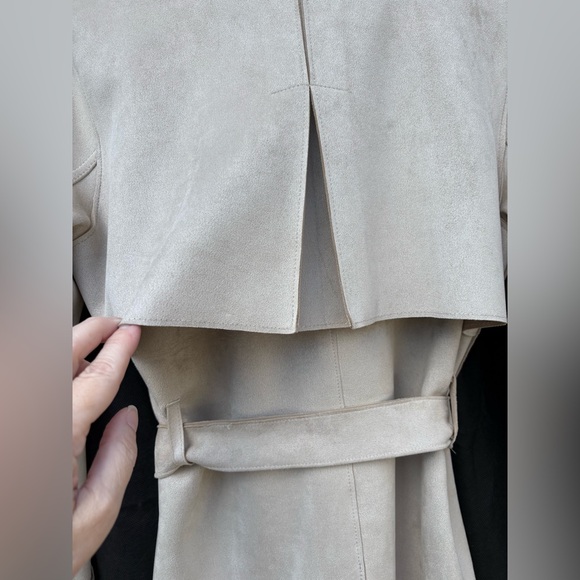 Zara Faux Suede Short Trench Coat - Picture 9 of 10